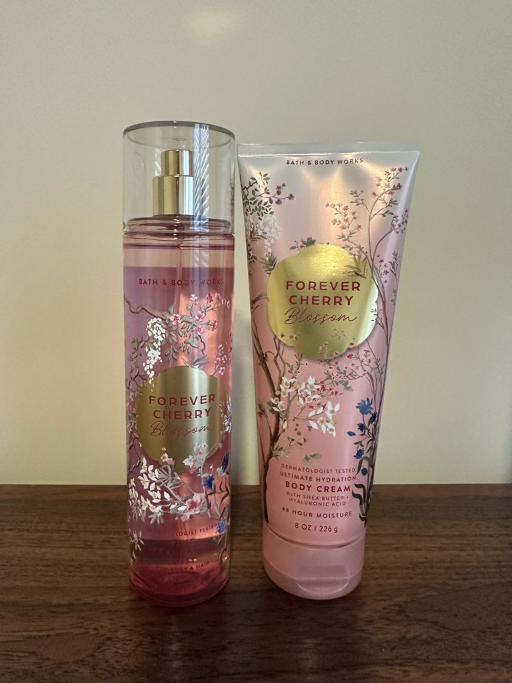 Bath & Body Works Forever Cherry Blossom Mist & Cream Set